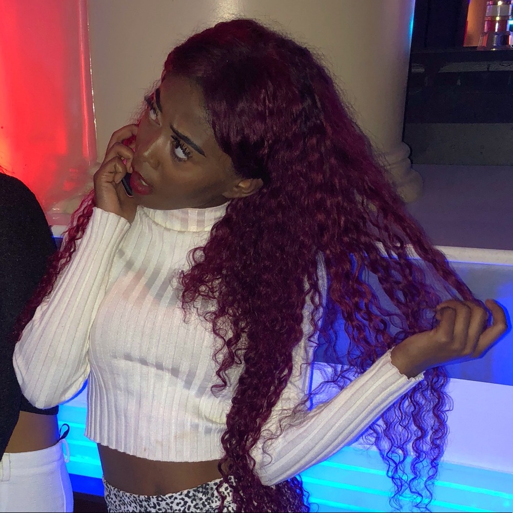 White ripped crop turtleneck